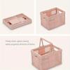 1pc Collapsible Storage Basket with Handle for Desktop Bookshelf Drawer, Stackable Folding Container for Kitchen, Bedroom, Office