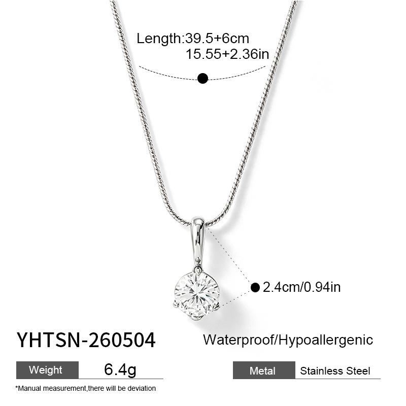 Summer Titanium Steel Non-fading Necklace Simple Zircon Versatile Stainless Steel Light Luxury High-end Clavicle Chain Women's Jewelry
