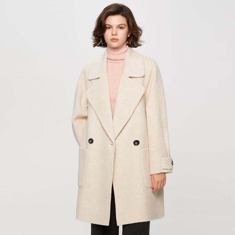 Women's Wool Blend Lapel Mid-length Coat