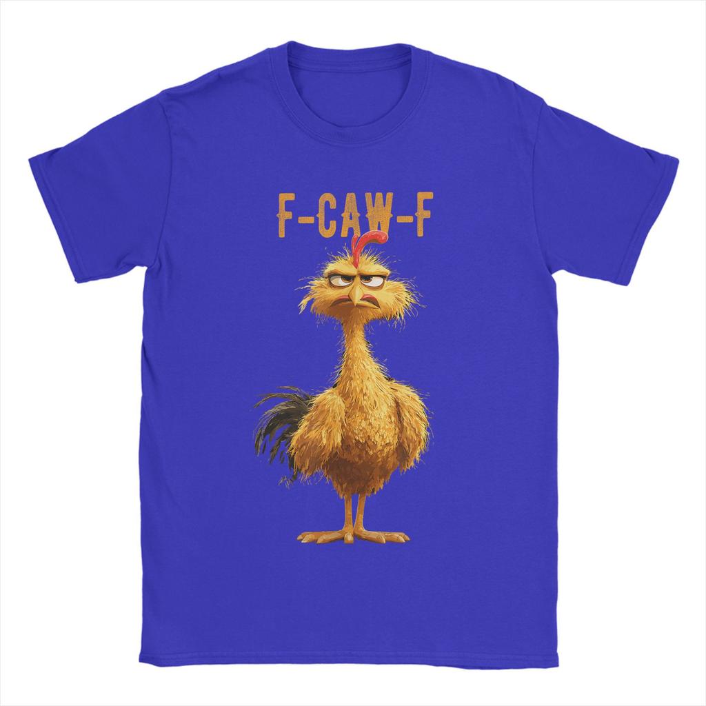 Funny F-Caw-F Chicken Meme Men T Shirts Dark Humor Unique Tee Shirt Short Sleeve Crewneck T-Shirts 100% Cotton Gift Clothing
