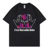 Französischer Rapper Jul Cest Marseille Bébé Bedrucktes T-Shirt Unisex Y2K Hip Hop Mode Outfit Sommer Rein Lässig Kurzarm