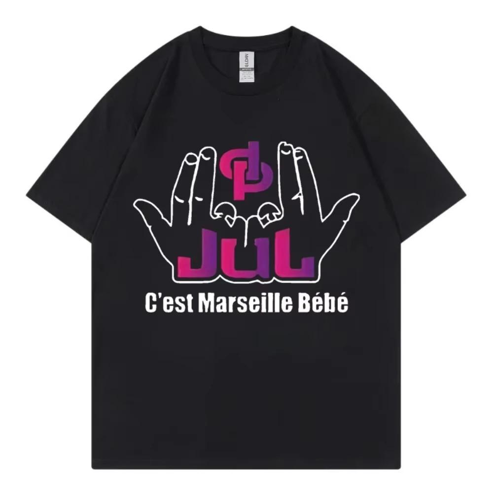 

French Rapper Jul Cest Marseille Bébé Printed TShirt Unisex Y2K Hip Hop Fashion Outfit Summer Pure Casual Short Sleeve S