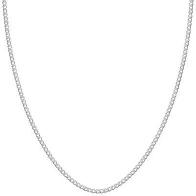 [Shinjuku Gin No Kura] Silver 925 Double-Cut Curb Chain, Approx. 1.7mm Wide, 38-70cm (50cm) Long, Chain Necklace for Men and Women, Delicate, Thin, Si