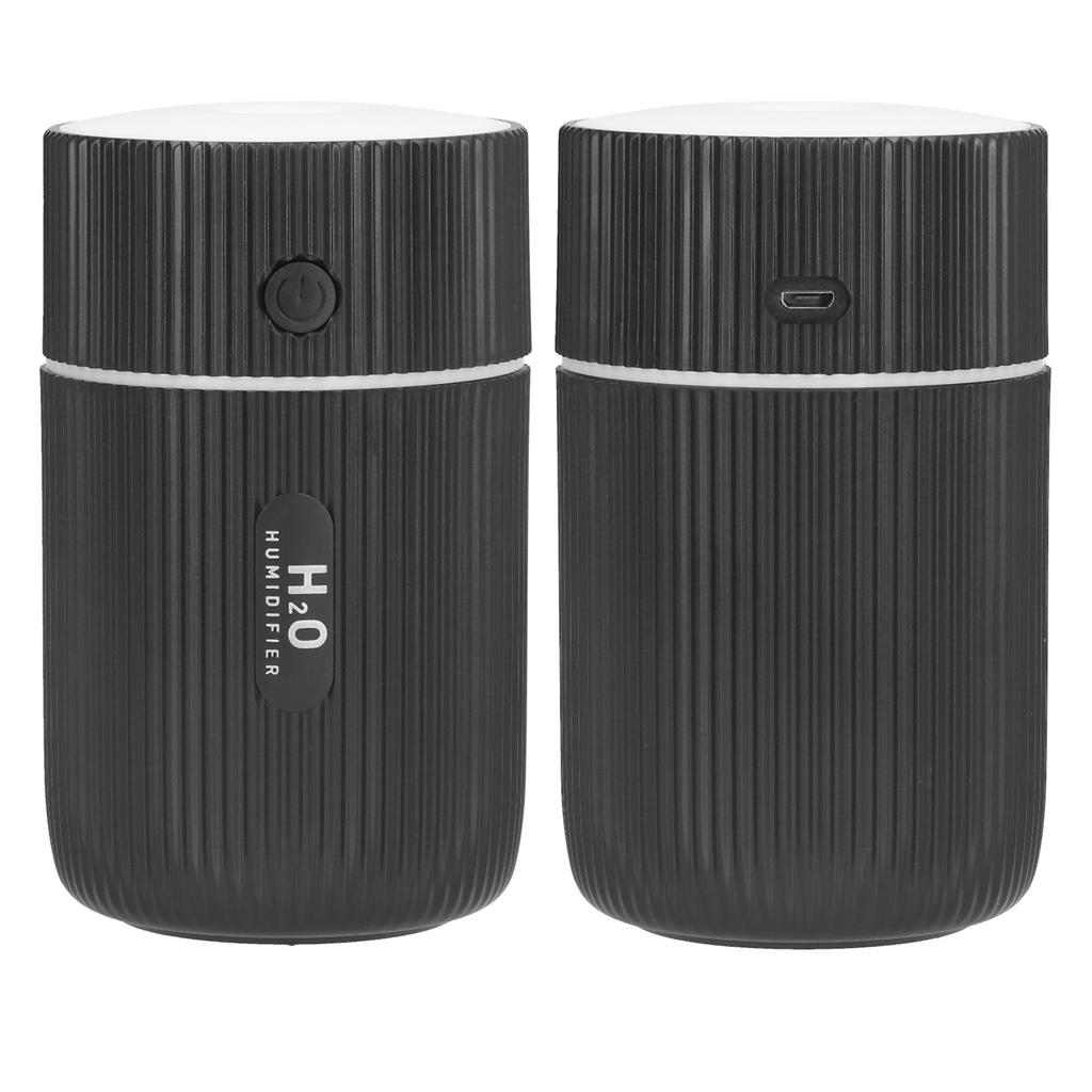 Mini zvlhčovač vzduchu s barevným světlem Stolní zvlhčovač vzduchu Napájený přes USB do auta, kanceláře, pokoje, ložniceČerný
