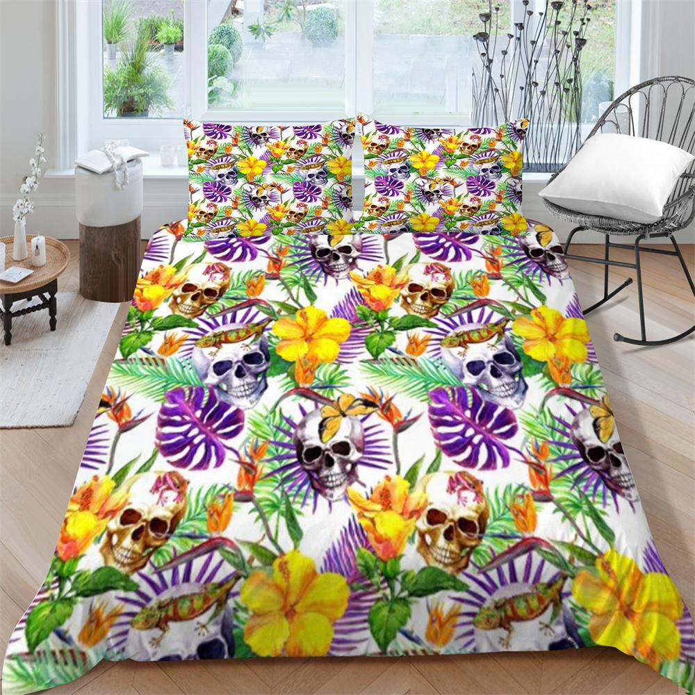 3D Totenkopf Bettwäsche Bettdecke Abdeckungen Home Bettwäsche Teenager Bequeme Bettdecke Bettbezug Set Polyester Bettwäsche Anzug