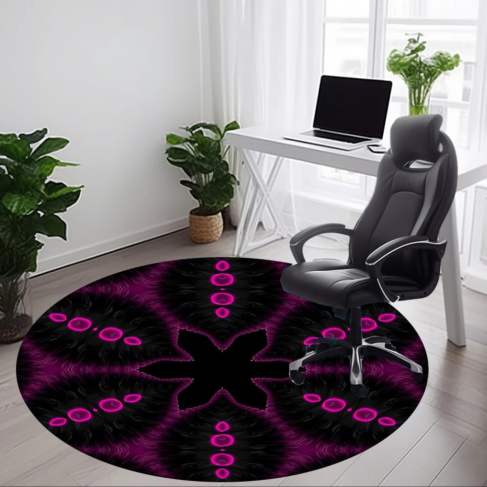 1pc Purple Abstract Pattern Office Round Rug, Non-slip, Soft and Durable Office Rug for Interior Decoration, Perfect for Office, Beautiful Decoration