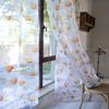 Jacquard Sheer Daisy Sheer Curtains Translucent Sun Flower Tulle Curtain   Home Decoration