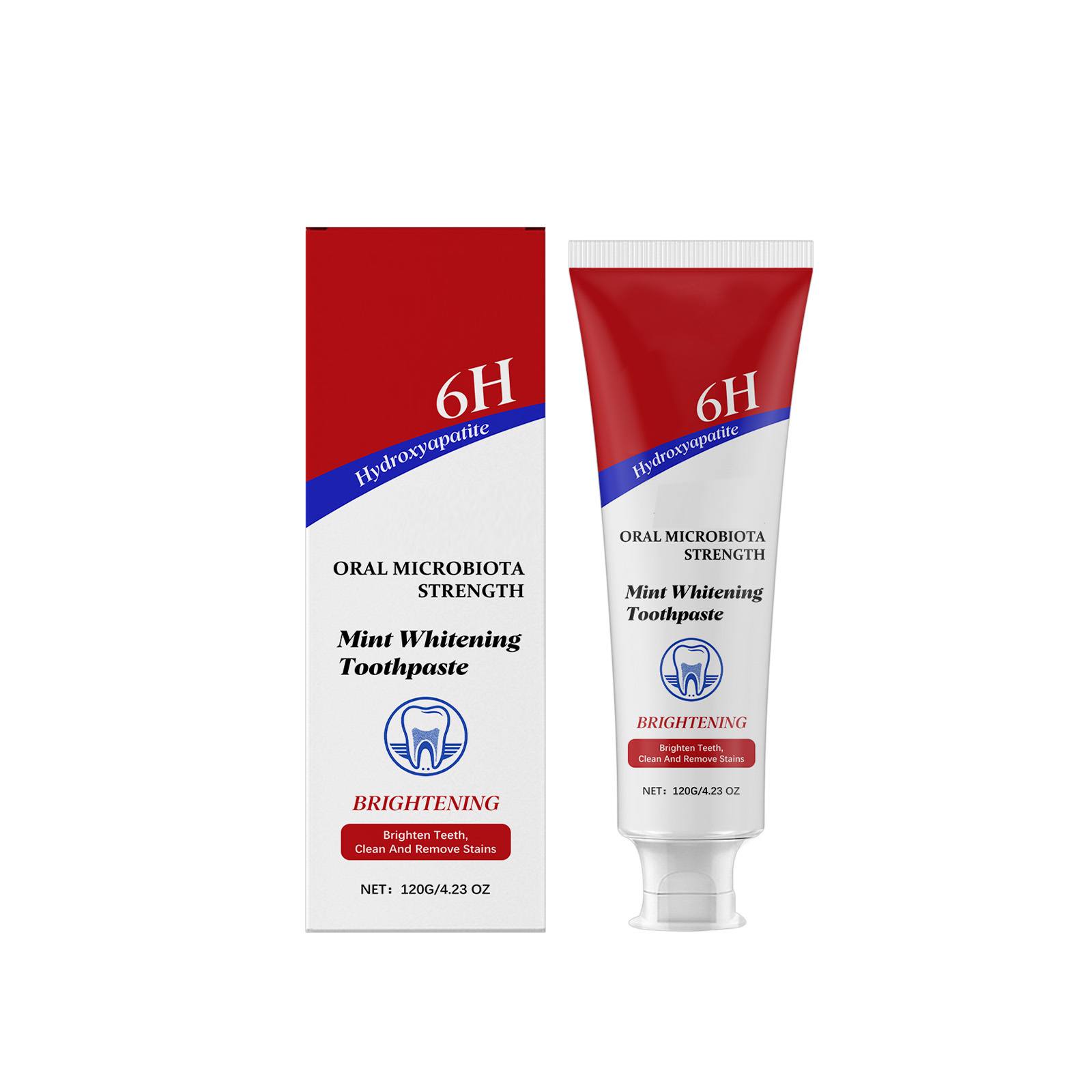 

Гидроксиапатитовая зубная паста, Отбеливающая зубная паста, Пробиотическая отбеливающая зубная паста, Укрепляющая эмаль, Мятная зубная паста One Size белый
