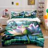 Lotus And Butterfly Morning Dew Printed Duvet Cover Set1 Duvet Cover+2 Pillowcasemulti Size Bedroom Bedding Decor Luxury Gifts