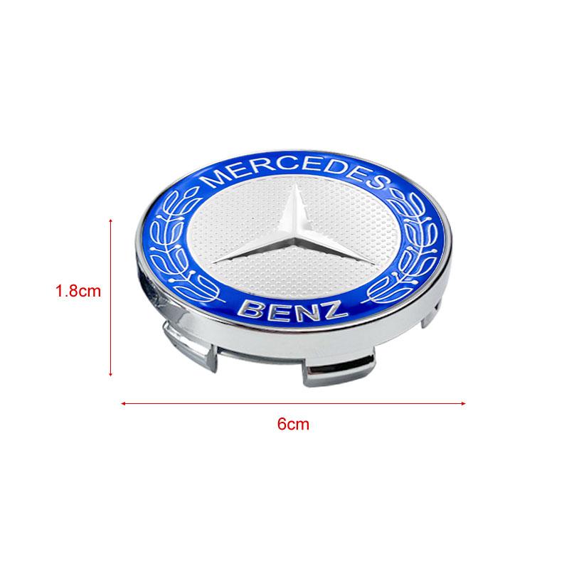 IJZN6 4pc 56/60mm Auto Wheel Center Cover Badge Stickers Hub Cap Stickers For Mercedes Benz C43 C63 C55 C Class AMG C180 C200 C220 C30