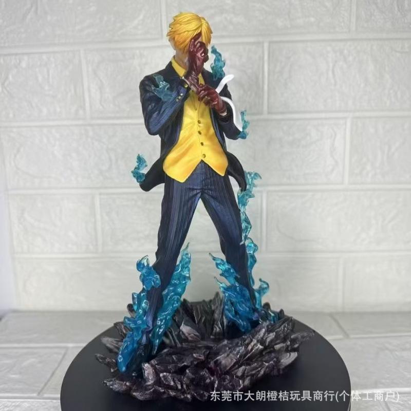 One Piece Figur TH Tianhui Sanji, explosive Gas Schwarzer Fuß Shanji Animation König der Seefahrt Zubehör Statuen zum Versenden von Geschenken