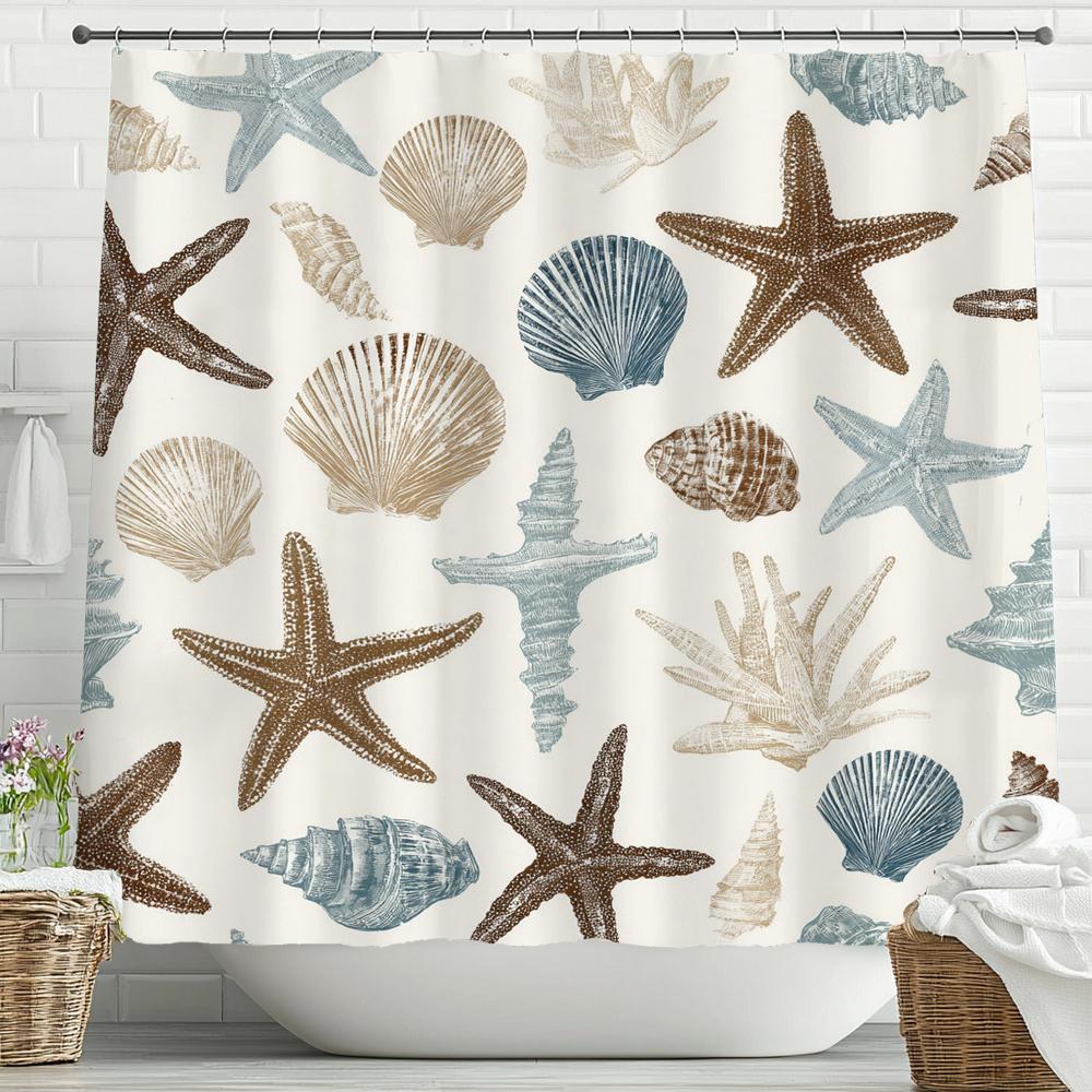 Cartoon ocean underwater world Shower Curtain, Bathroom Decorative Shower Curtain, Waterproof Shower Curtain with Hooks