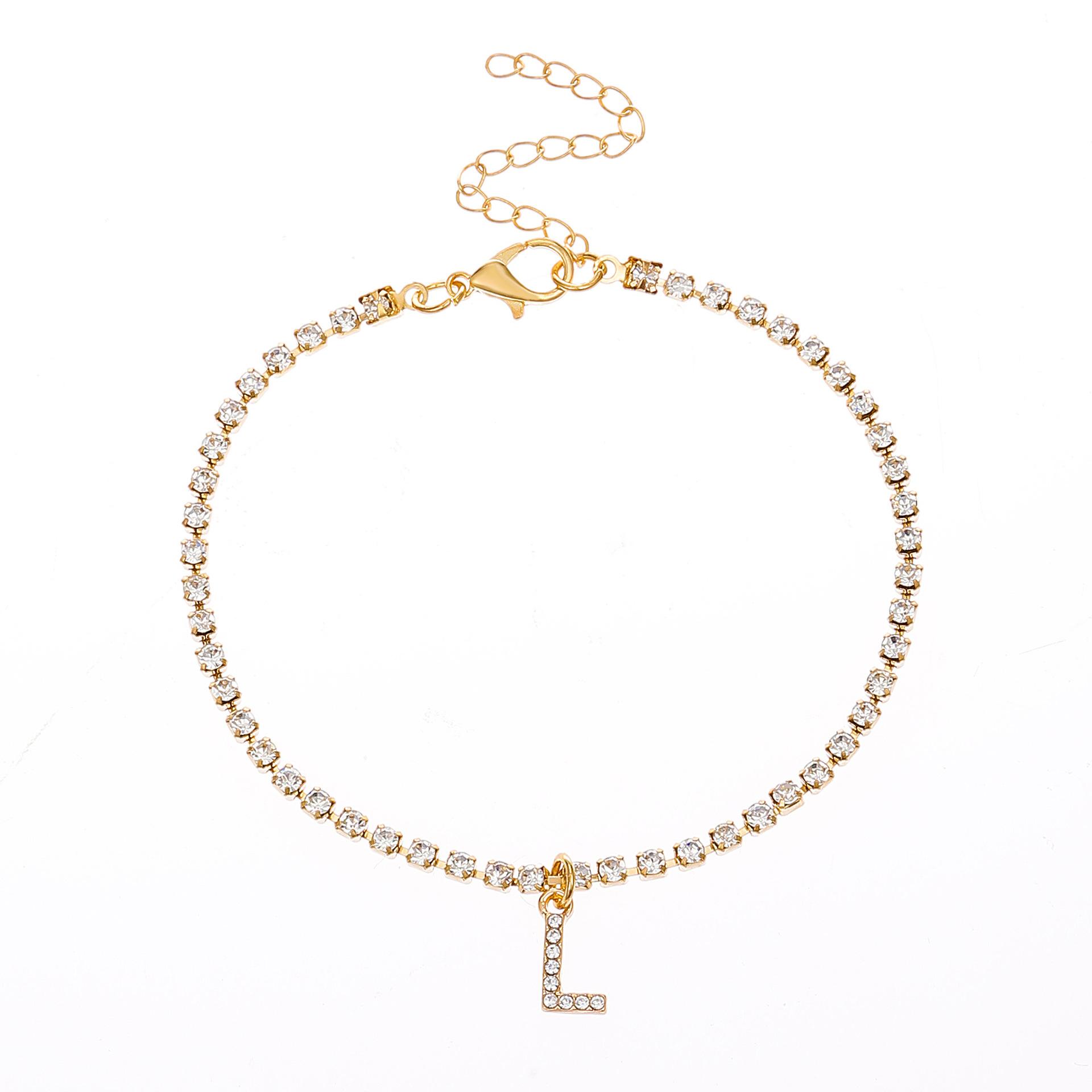 

Хип-хоп креатив 26 английских букв шипованные ножные цепочки пляжные браслеты 1 pcs-L