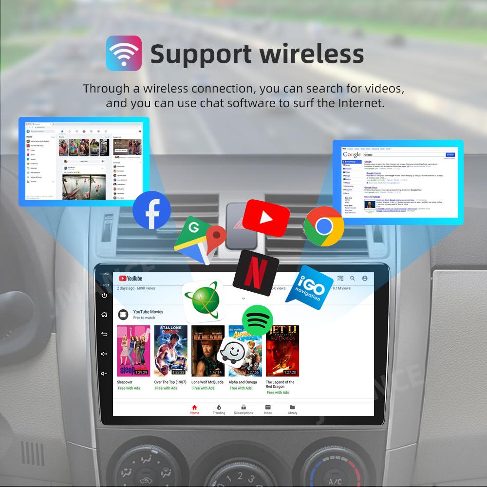 Universal Android Player Toyota 7inch 2 Din Car Radio Carplay Navigation GPS WiFi RDS DSP AM