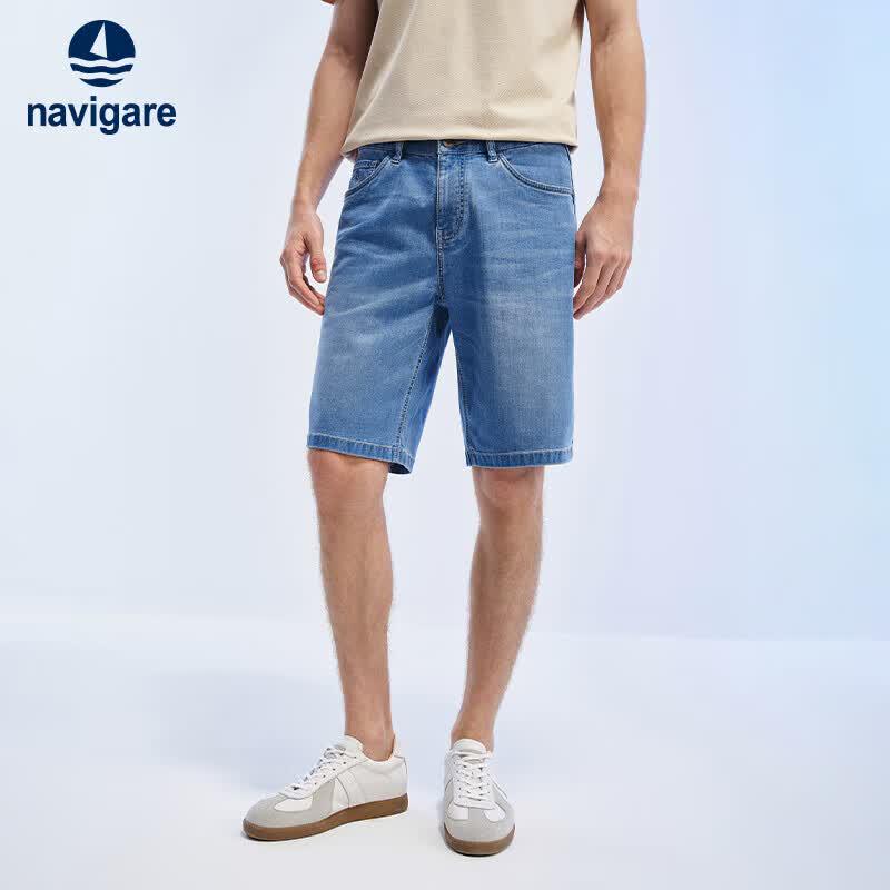 Navigare Men's Cooling Slim Denim Shorts