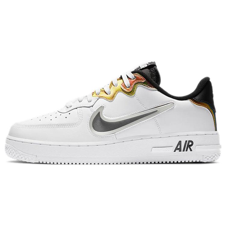 Nike Air Force 1 React 'White Iridescent' (Unisex) White / Glow / Black / Multi-Color Skate Shoes CN9838 100