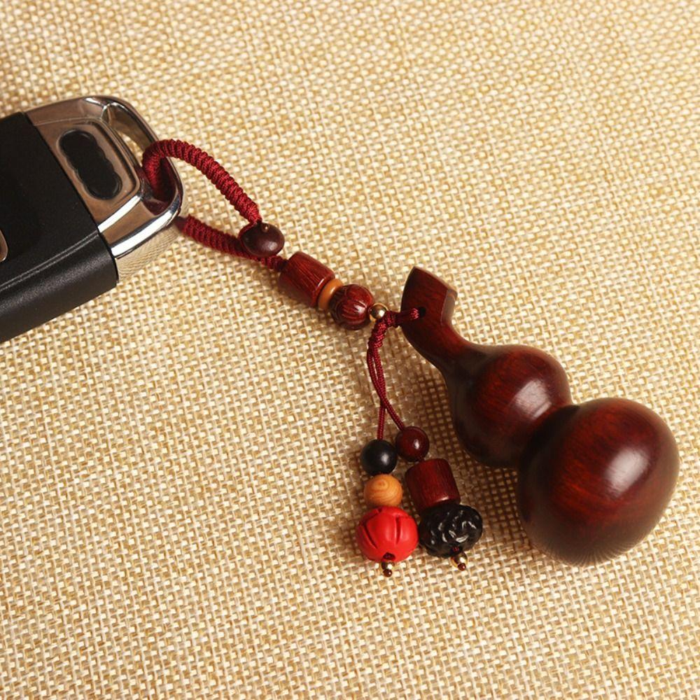 Retro Mobile Phone Pendant Polished Rosewood Car Keychain Key Chain Decoration
