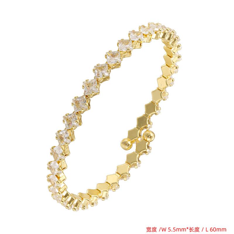 Темпераментная Легкая Роскошь Медь Инкрустированная Цирконием Ромбовидный Браслет Колье Изысканный Цыганский Ювелирный Набор Vl538-539