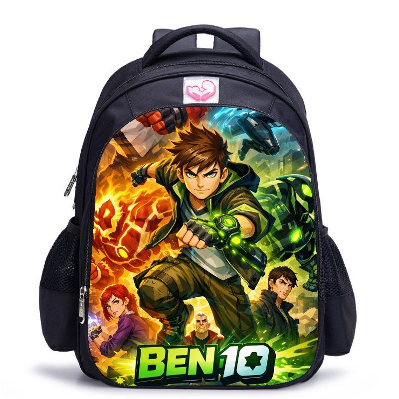 Ben10 Teenager Hacker Klassische Schwarze Schultasche Jungen Entlastende Rückenstütze Schultasche Grundschüler Tägliche Schulrucksack