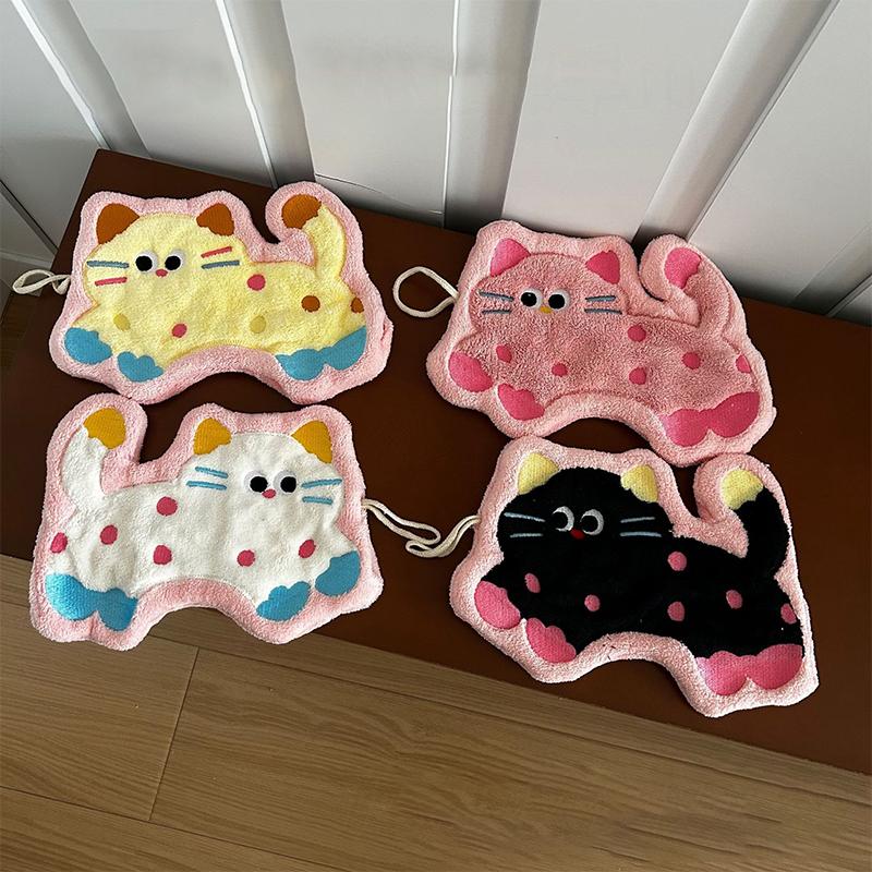 Bathroom Absorbent Hand Towel Kawaii Thickened Handkerchief Wall Hanging Hand Cloth Kitchen Hand Towel Room Decor