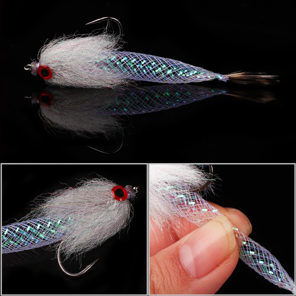 5 Stück/Box Schnell sinkend Mylor Flash Tube Streamer Fliege Leicht Großvolumig 5 Farben verfügbar Forelle Barsch Hecht Angelköder