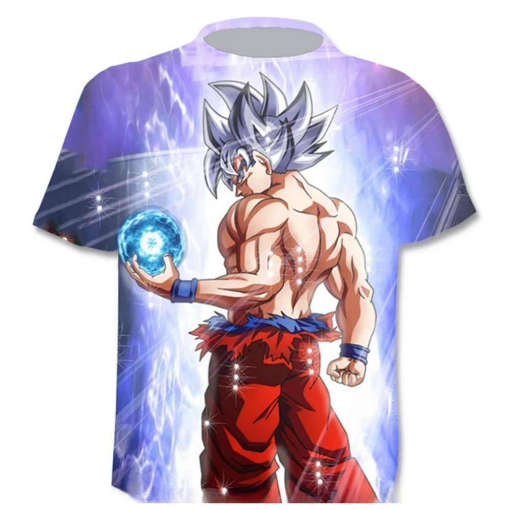 Children's Dragon Ball Series 3D Digital Printed Boys' Street Trendy Round Neck Short Sleeved T-shirt
