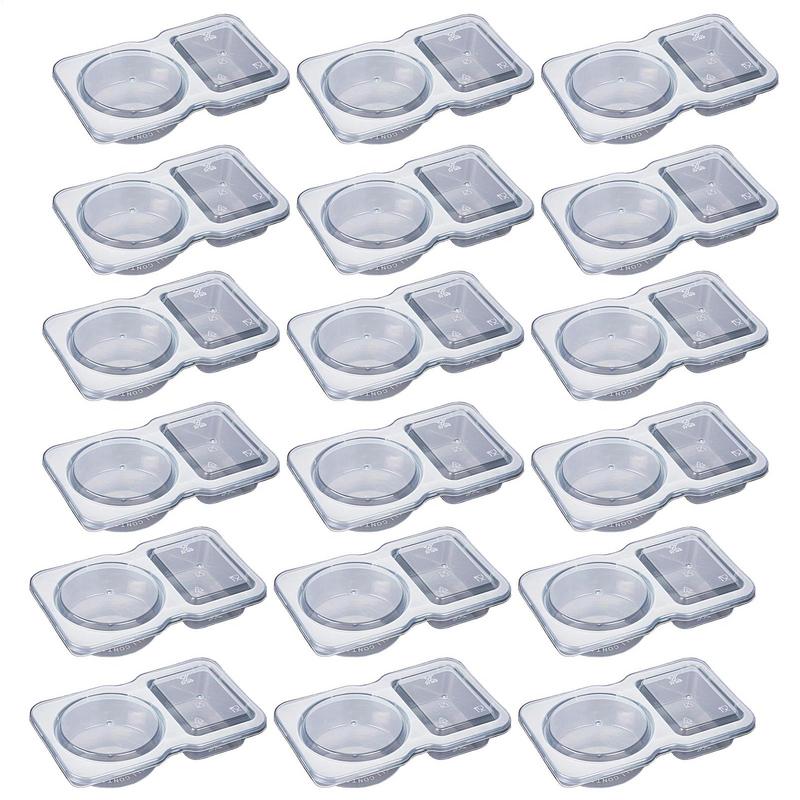 30pcs Small Snack CupsDouble Compartment Snack Containers with Lids Leakproof Condiment Storage Clear Portable Snack Containers