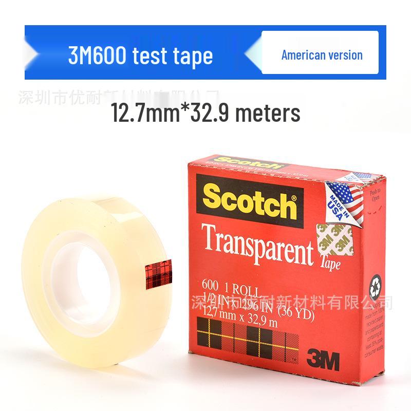 3M Transparent Tape 600: Residue-Free Adhesion Test Tape for Ink, Spray Paint, Stickiness & Tensile Strength