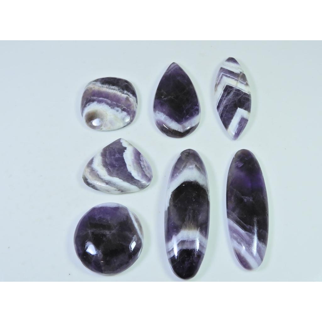 265Cts. Natural Amethyst Lace Agate Mix Cabochon Loose Gemstone 06 Pcs Lot C-799