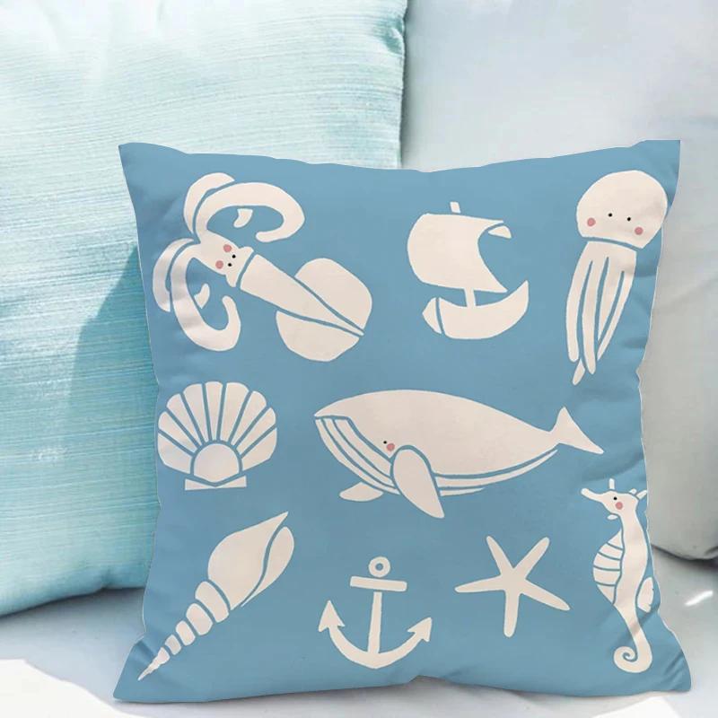 

Sea Shell Double-sided Printing Short Plush Cushions 40x40 Couch Pillows Sofa Pillow Cover Decorative Cushion Car Room Decor Bed 12x12Inch