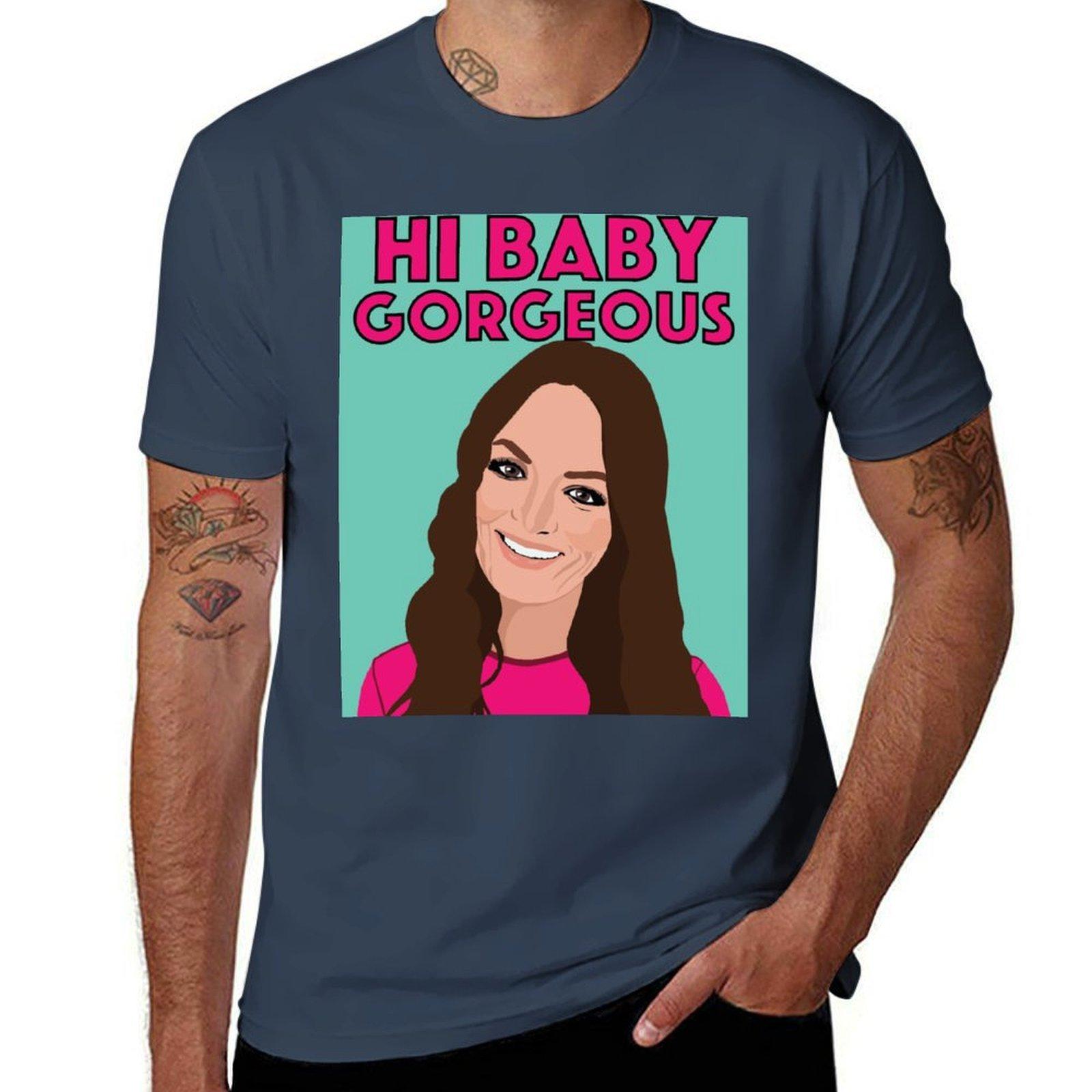 LISA BARLOW Hi Baby Gorgeous RHOSLC (Real Housewives of Salt Lake City) TShirt Trendy Print Short Sleeve TShirt S