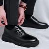 Luxury Men's Genuine Leather Business Formal Shoes British Style Men's Black Platform Lace Up Casual Shoes Zapatos De Cuero 2025