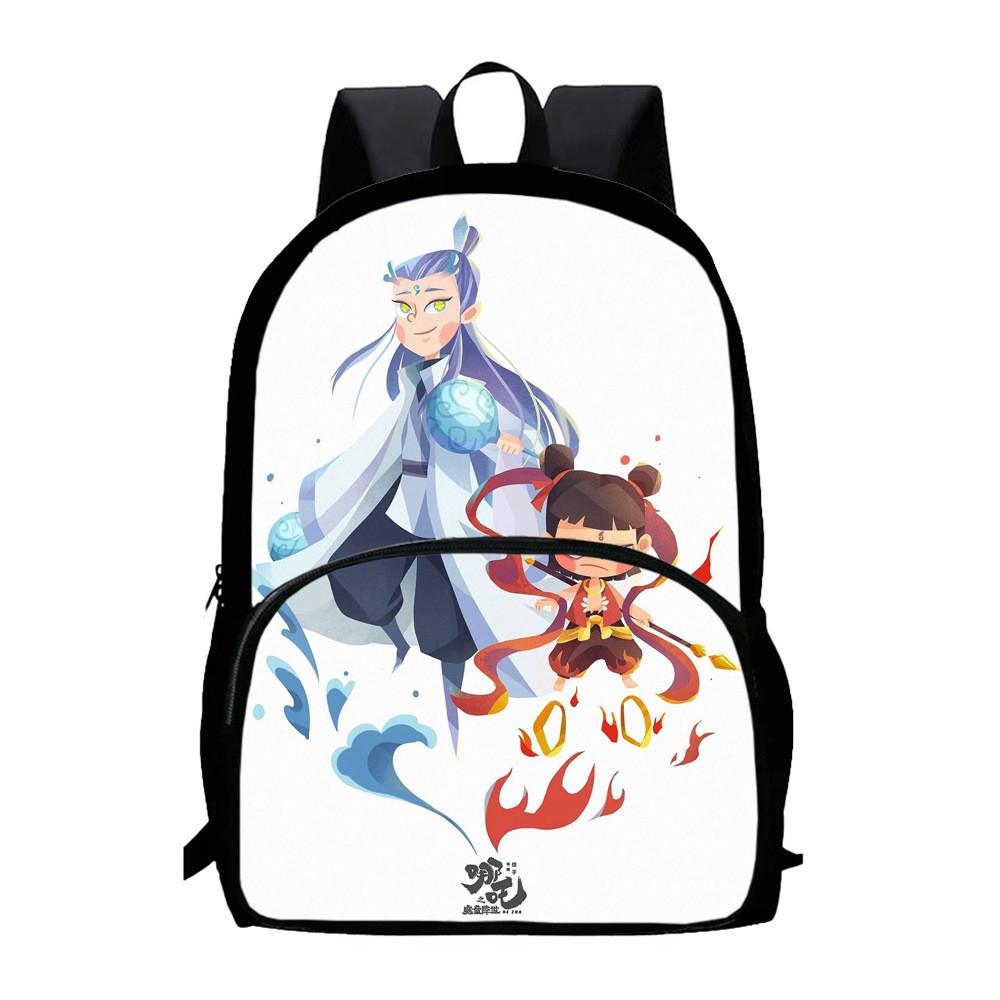 Durable Backpack Nezha Oxford Bookbag For School Use Large Capacity Gift Bag