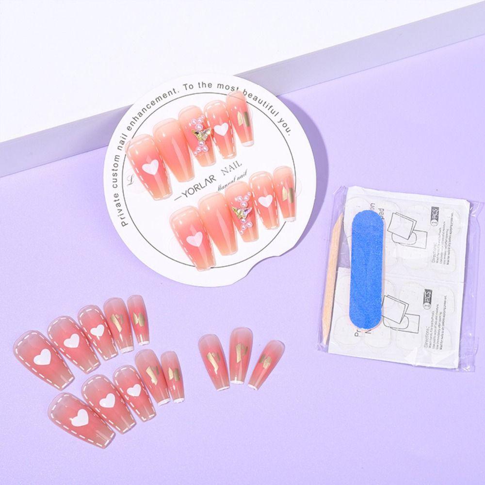 

Wearable Fake Nails Detachable Nail Art Decor Stick-on Nails Nail Sticker Girls