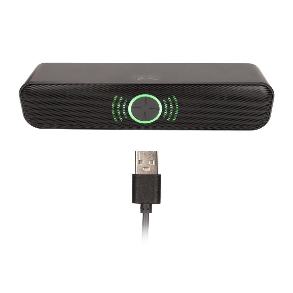 Computer Speaker USB Powered Stereo 2 Channel Plug and Play RGB Computer Speaker Black