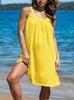European & American 2026 Spring/Summer Plus Size Halter Sleeveless Pure Color Women's Beach Dress