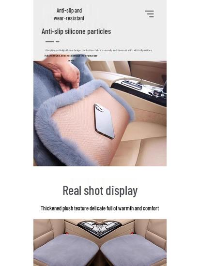 Universal Plush Car Seat Cushion - Thick, Warm, Non-Slip Rabbit Hair for Autumn & Winter