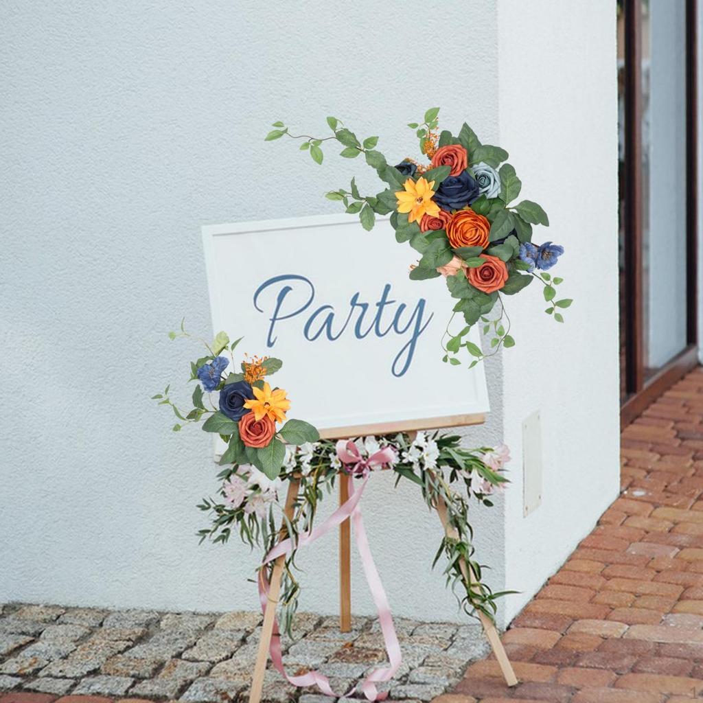 2 Pack Wedding Arch Floral Swag with Artificial Blooms for Home And Event