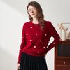 Komong Boca Women's Basic Round Neck Wool Sweater