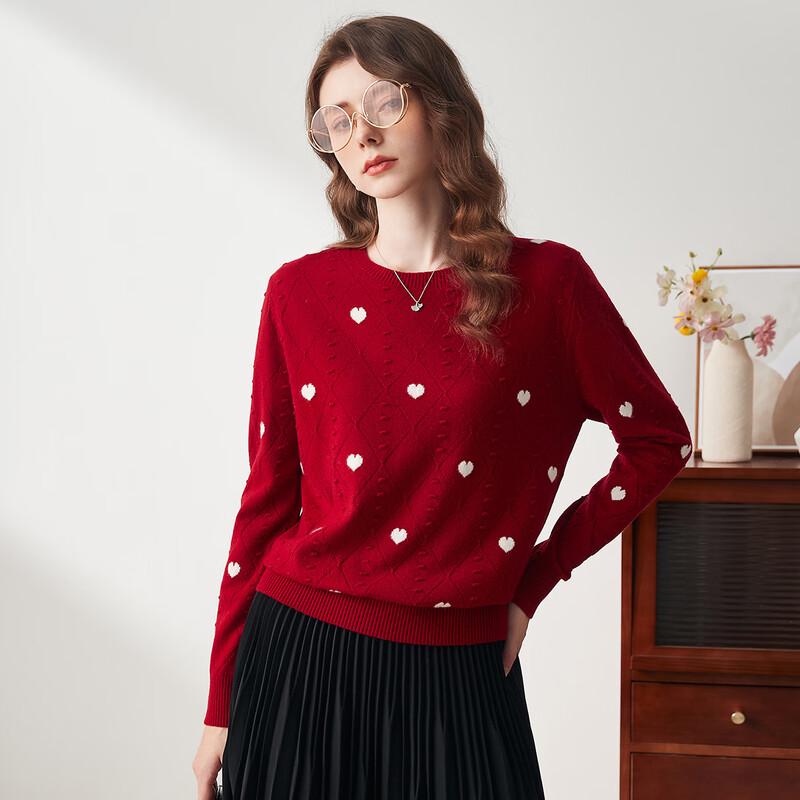 Komong Boca Women's Basic Round Neck Wool Sweater