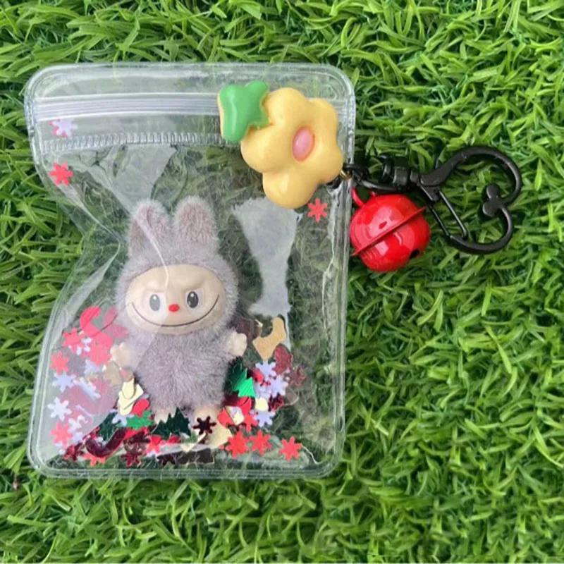 New Labubu Key Chain Cartoon Kawaii Mobile Phone Pendant Car Decoration Mini Dolls Children for Gift