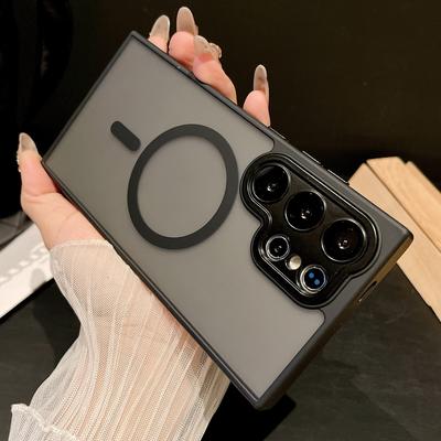 Magnetické Luxusní Matné Průsvitné Pancéřové Nárazuvzdorné Pouzdro Pro Samsung Galaxy S25 S24 S23 Ultra Plus Kryt s Bezdrátovým Nabíjením Magsafe
