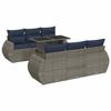 VidaXL Garden Lounge Set with Cushions 7 Pcs Grey Wicker Acacia, Outdoor Sofa Set, Garden Furniture 3326582