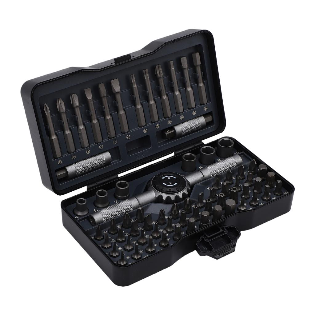 T Handle Ratchet Screwdriver Set with 100mm Extension Bar 72 Tooth Alloy Steel Magnetic Screwdriver Set