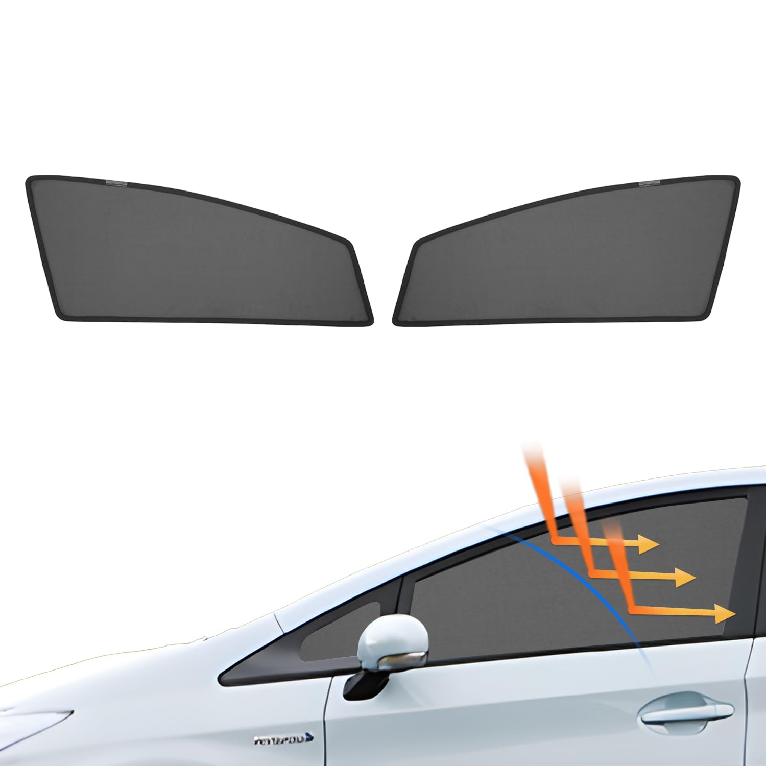 

Cartist 2025 Последняя модель Сетчатые шторки для автомобиля Toyota Prius УФ-защита Легкий свет Интерьер 2 панели Высокая плотность и теплозащита (30 серия) чёрный