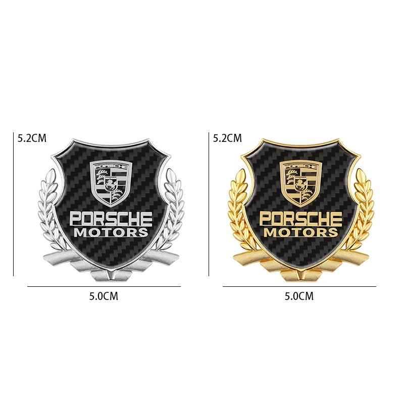 3D Metal Badge Styling Decals Emblem Car Decor Window Stickers Decoration Accessorie For Porsche 911 718 Taycan Panamera Cayenne