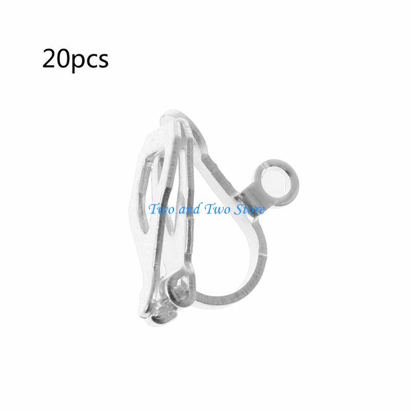HX6F 20Pcs Clip on Jewelry Findings Replacements for DIY Earring Turn Any Studs