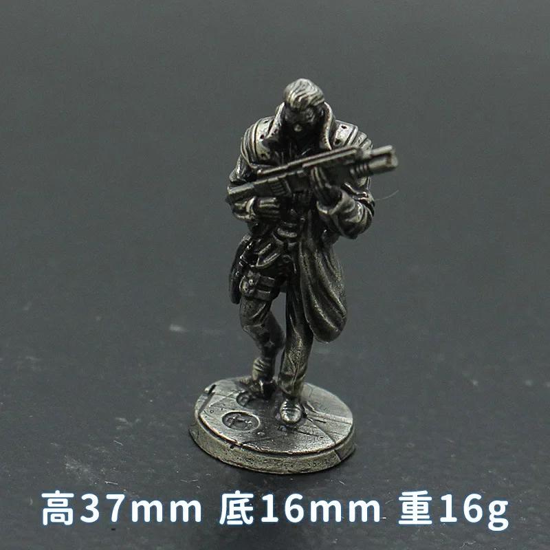 Retro Metal Miniature Warrior Model Cyberpunk Technological Sense Soldier Mannequins Desktop Game Ornaments Gifts