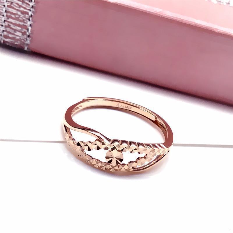 Фиолетовый Золотой Модный Темпераментный Высококачественный Позолоченный Розовым Золотом Цвет Золото Блестящий Полый Точечный Регулируемый Кольцо