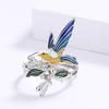 Fashion Creative Hummingbird Ring Drop Glue Color Animal Elements Bird Pastoral Style Womens Ring